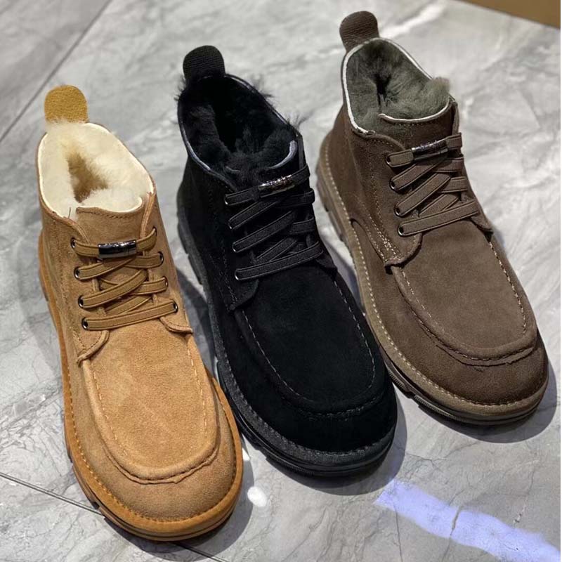 真皮羊毛保暖防滑软底雪地鞋