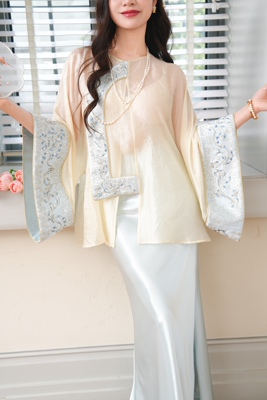 YEERANDMORE2025年春夏新款女装时尚百搭女上衣国风太太服人丝