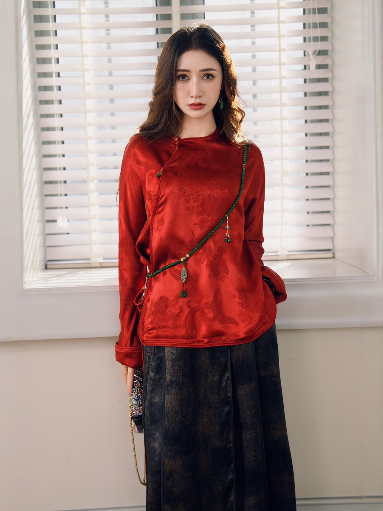 2025新款真丝提花衬衫独特内搭上衣新中式女装国风过年唐装,女装/女士精品,上衣,淘宝优惠券,粉丝福利购,淘宝优惠卷