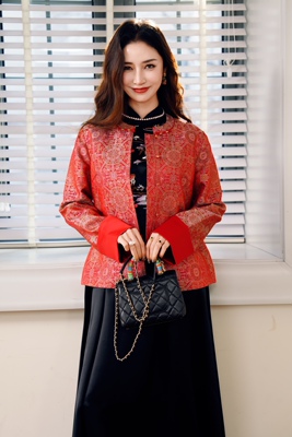 YEERANDMORE青楷宋锦外套新年装新中式桑蚕丝上衣女新款2025女装