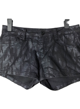 SD正品折扣女士酷黑极简风高腰显瘦百搭休闲裤短裤0944