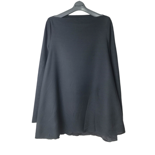 圣迪家简约横纹一字领长袖t恤