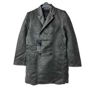 正品折扣男士复古风做旧西装领双排扣宽松中长款风衣外套1885