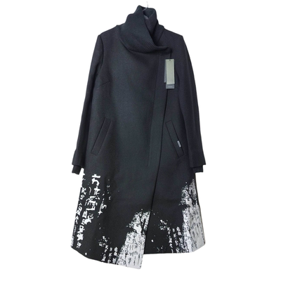 圣迪家时尚印花羊毛尼风衣外套