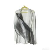 文艺抽象水墨晕染雪纺拼接不规则搭片长袖 SD正品 女装 T恤0226