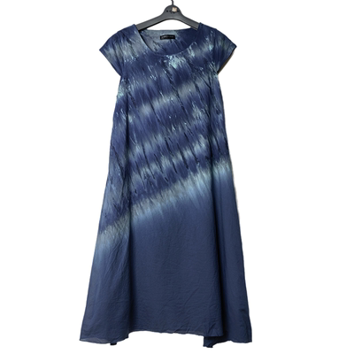 圣迪家渐变印花宽松全棉连衣裙