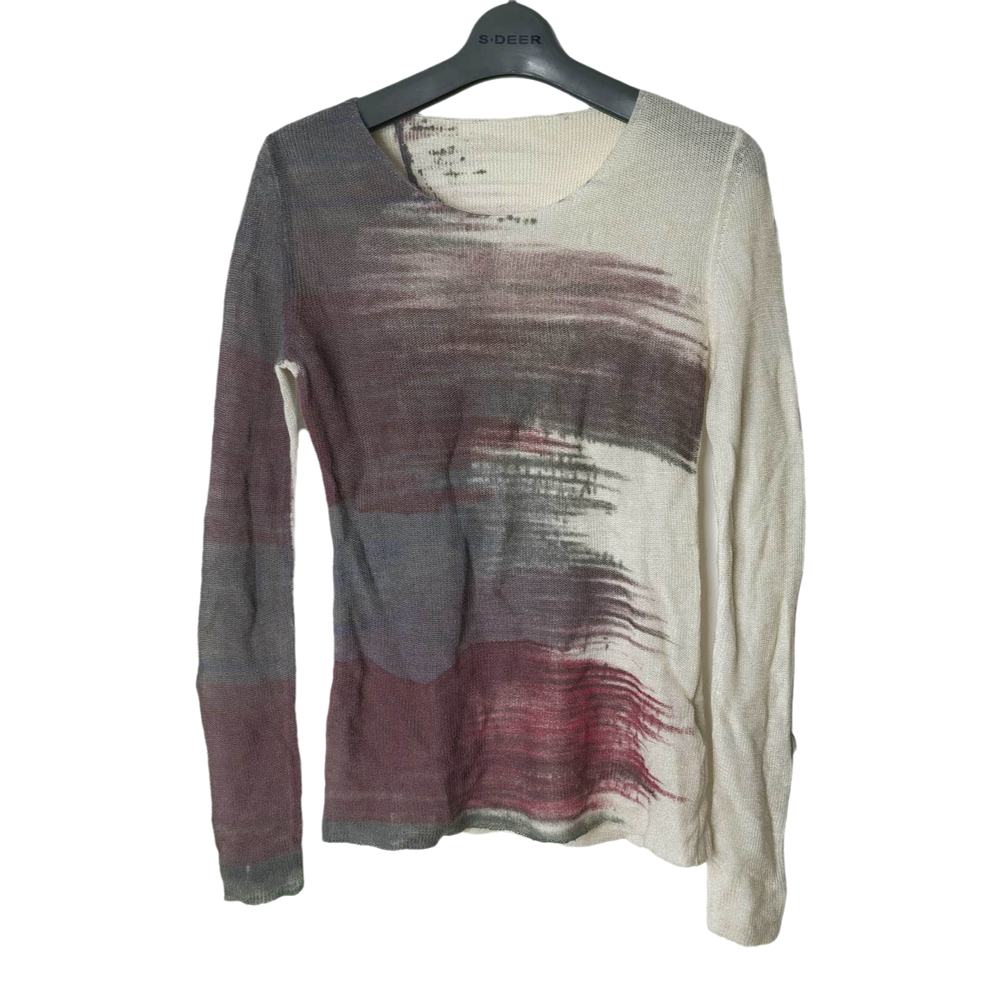 圣迪家时尚显瘦印花弹力针织衫