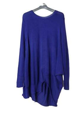 SD正品女士时尚休闲设计感不规则下摆修身全棉针织衫3590