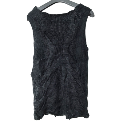 圣迪时尚钩花镂空针织背心毛衣