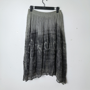 SD正品 抽象图腾晕染抓皱半身裙长裙1117 女士时尚