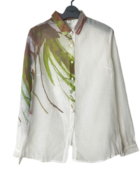 SD正品女士时尚休闲风水墨晕染印花长袖防晒衬衫0569