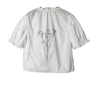 圣迪家个性设计花边印花短袖t恤