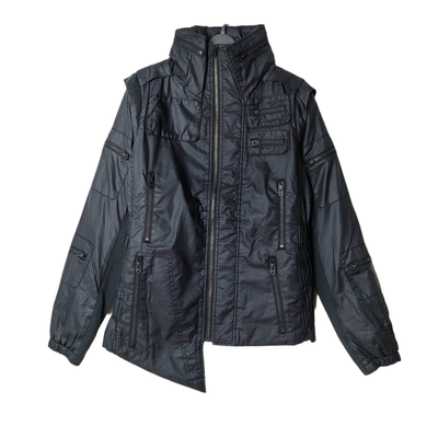 圣迪家修身连帽保暖收腰短款棉服