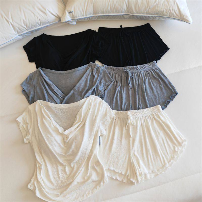超手感莫代尔~棉韩系睡衣女士春夏季新款短袖外穿家居服夏天套装,女士内衣/男士内衣/家居服,睡衣/家居服套装,淘宝优惠券,粉丝福利购,淘宝优惠卷