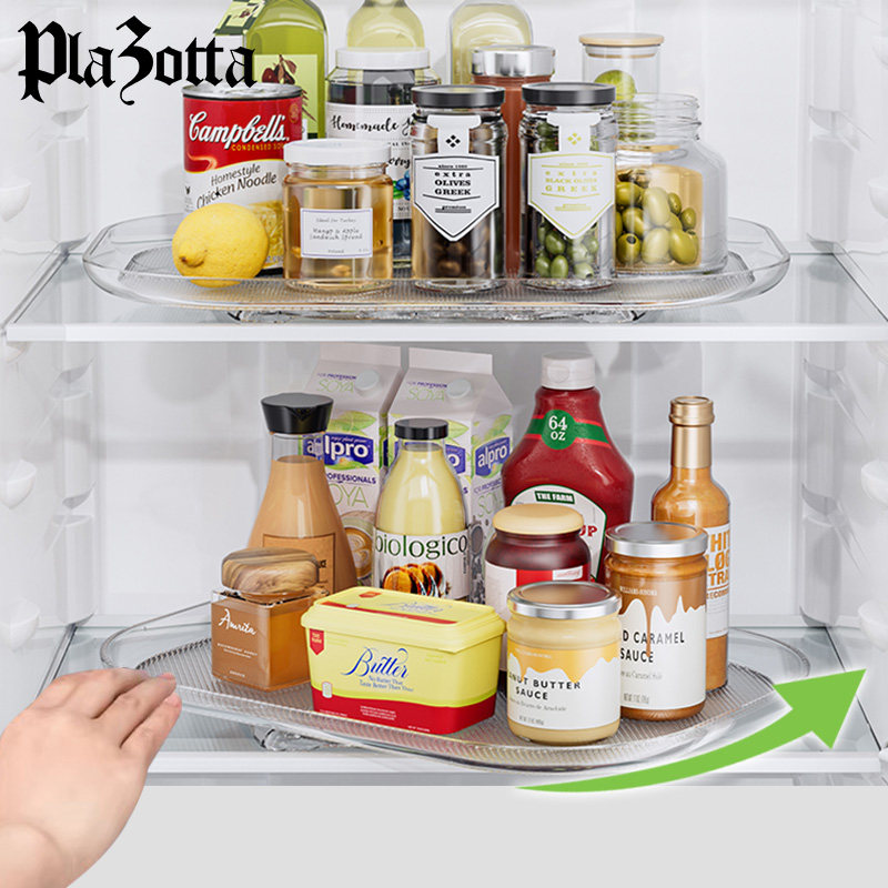 德国plazotta冰箱饮料旋转盘瓶罐子托盘整理厨房调料收纳盒置物架