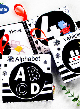 Alphabet Fabric Book for 0-3 Years Old Baby/Black White Book