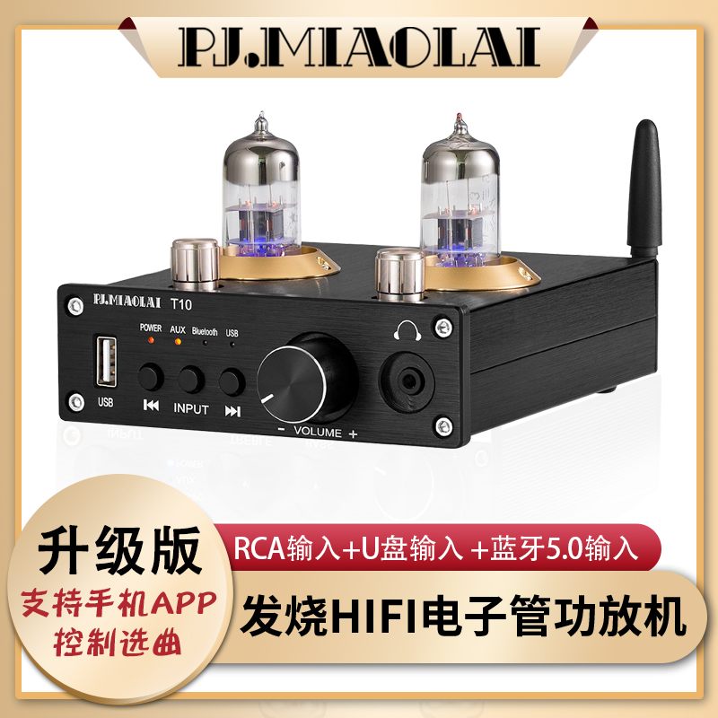 T10蓝牙5.0发烧6N3电子管HIFI数字功放U盘无损播放大功率胆机耳放