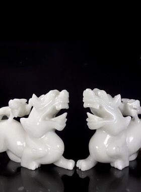 天然阿富汗玉白玉貔貅摆件客厅玄关办公室桌面装饰品送礼佳品乔迁