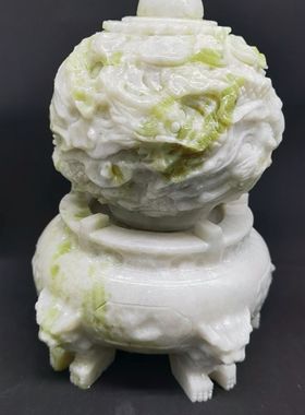 天然蓝田玉扭转乾坤摆件招财时来运转客厅玄关办公室店铺公司开业