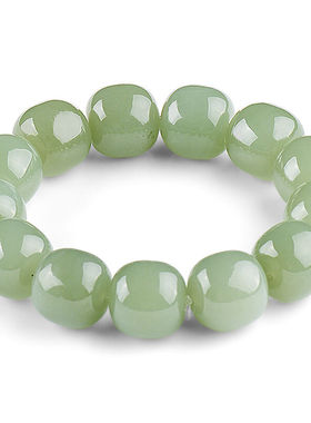 正品天然玉手链男老型原石情侣