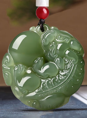 和田玉貔貅吊坠情侣款原创自制