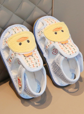 宝宝凉鞋男宝布鞋夏季2025新款软底学步鞋室内家居鞋婴儿夏天鞋子