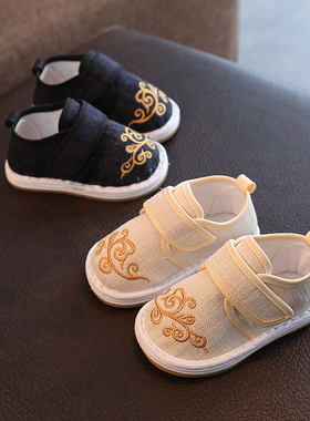 手工儿童布鞋男童汉服鞋春秋1-3岁宝宝千层底老北京中国风古风鞋2