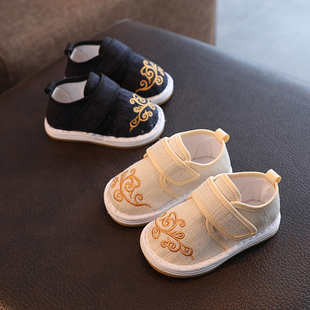 手工儿童布鞋男童汉服鞋春秋1-3岁宝宝千层底老北京中国风古风鞋2