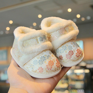 周岁鞋子女宝宝冬鞋一岁婴儿公主鞋婴幼儿棉鞋宝宝新年鞋冬季加绒
