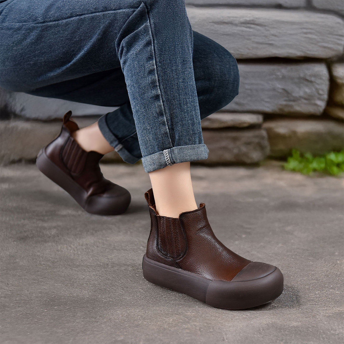 四起哥2025秋冬新款头层牛皮靴