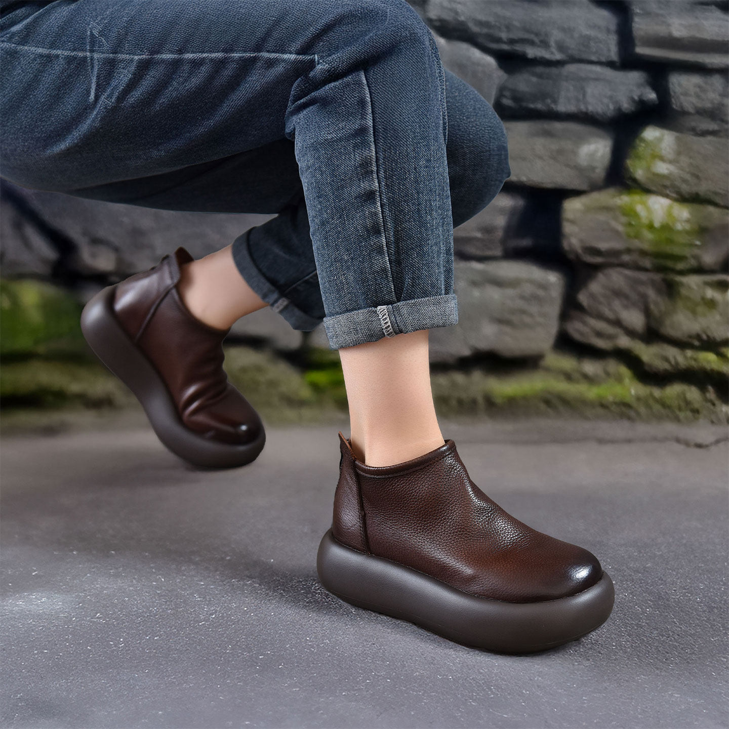 四起哥2025秋冬新款全头层牛皮靴