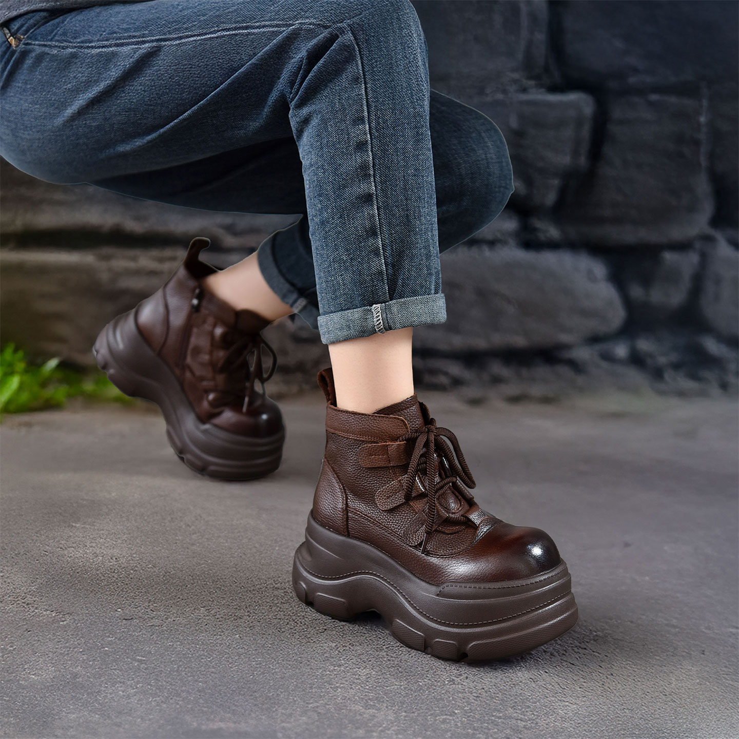 四起哥2025秋冬头层牛皮马丁靴