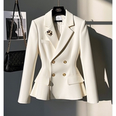 今年流行爆款 高级感独特超好看气质高端小香风白色西装 职业外套春