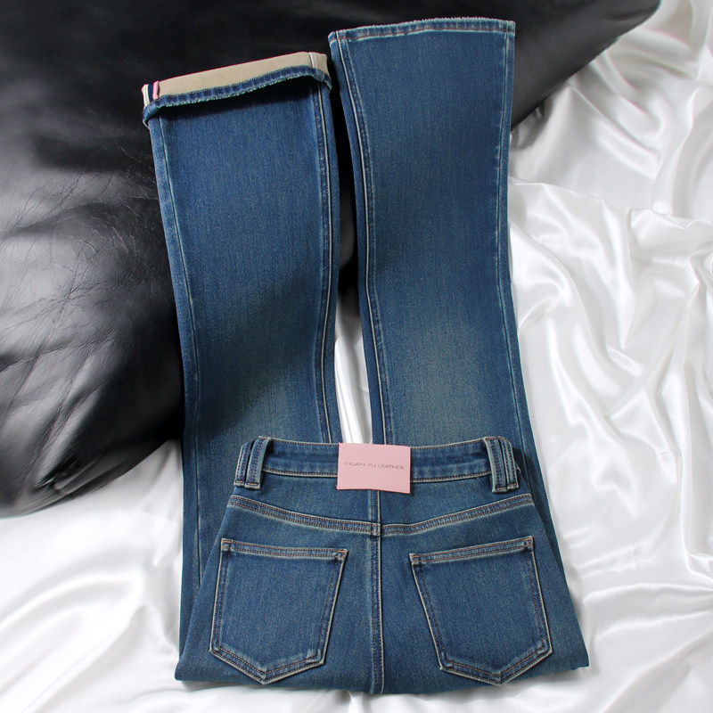 高级感秋冬新款高腰加绒微喇牛仔裤女弹力显瘦复古小个子喇叭裤潮,女装/女士精品,牛仔裤,淘宝优惠券,粉丝福利购,淘宝优惠卷