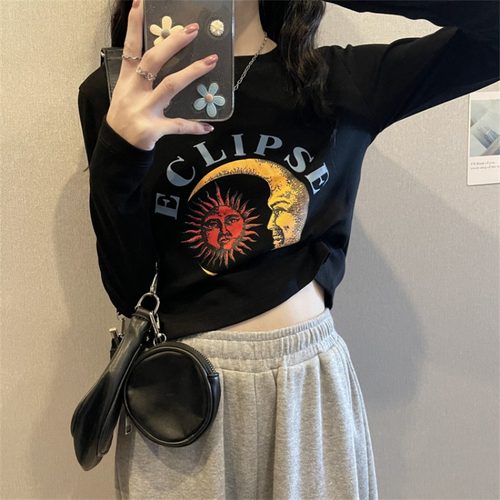 短款卡通修身显瘦上衣内搭打底衫