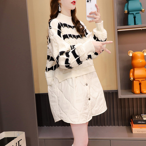 衣加厚半高领毛衣女中长款打底衫