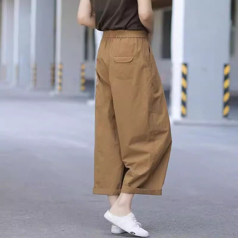 宽松显瘦薄款工装八九分哈伦裤