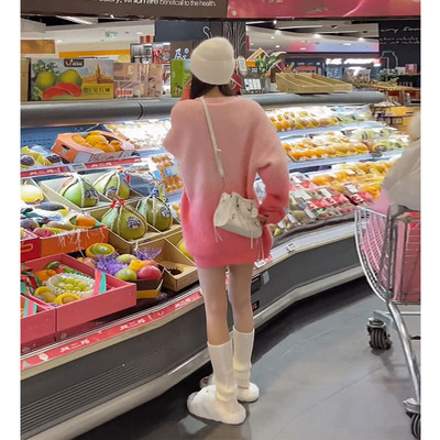 女装马海毛软糯时尚渐变毛衣