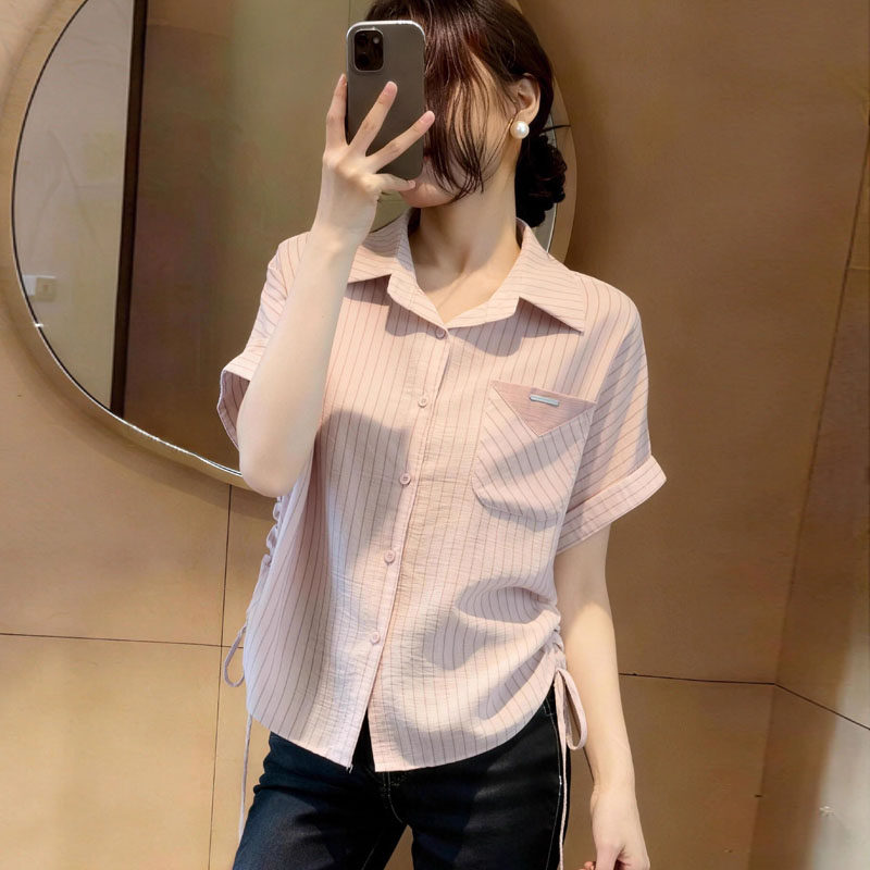 胖MM宽松显瘦条纹百搭上衣