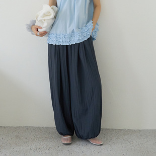 爱丝岛潮流女装 王牌神裤 宽松高腰休闲裤 夏季 韩系飘逸竹纤维空气裤