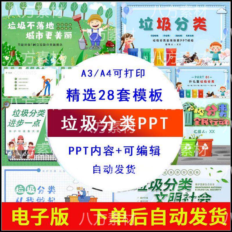中小学幼儿园垃圾分类ppt垃圾分类知识科普主题班会课件ppt模板
