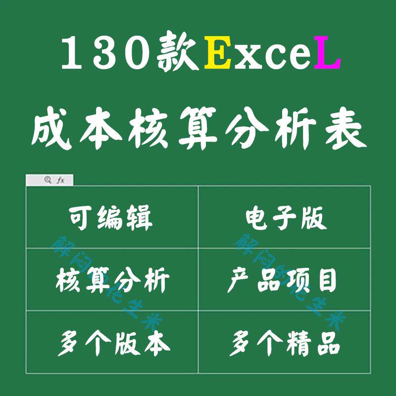 产品生产成本核算分析表excel模板项目预算构成评估费用对比表格
