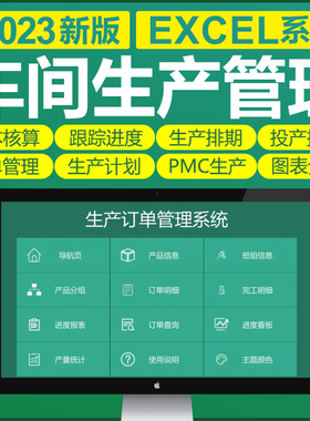 车间生产Excel表格PMC生产计划与物料控制资料订单管理进度跟踪
