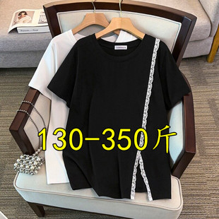 200/300/350斤胖人肥婆可穿超肥大码女装夏季时尚显瘦宽松短袖T恤