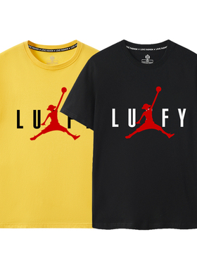 2025款湖人联名海贼王短袖T恤主场路飞动漫二次元luffy衣服纯棉