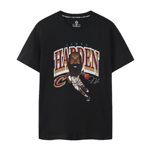 2026短袖T恤克利夫兰骑士队詹姆斯哈登1号衣服男款卡通CAVS同款