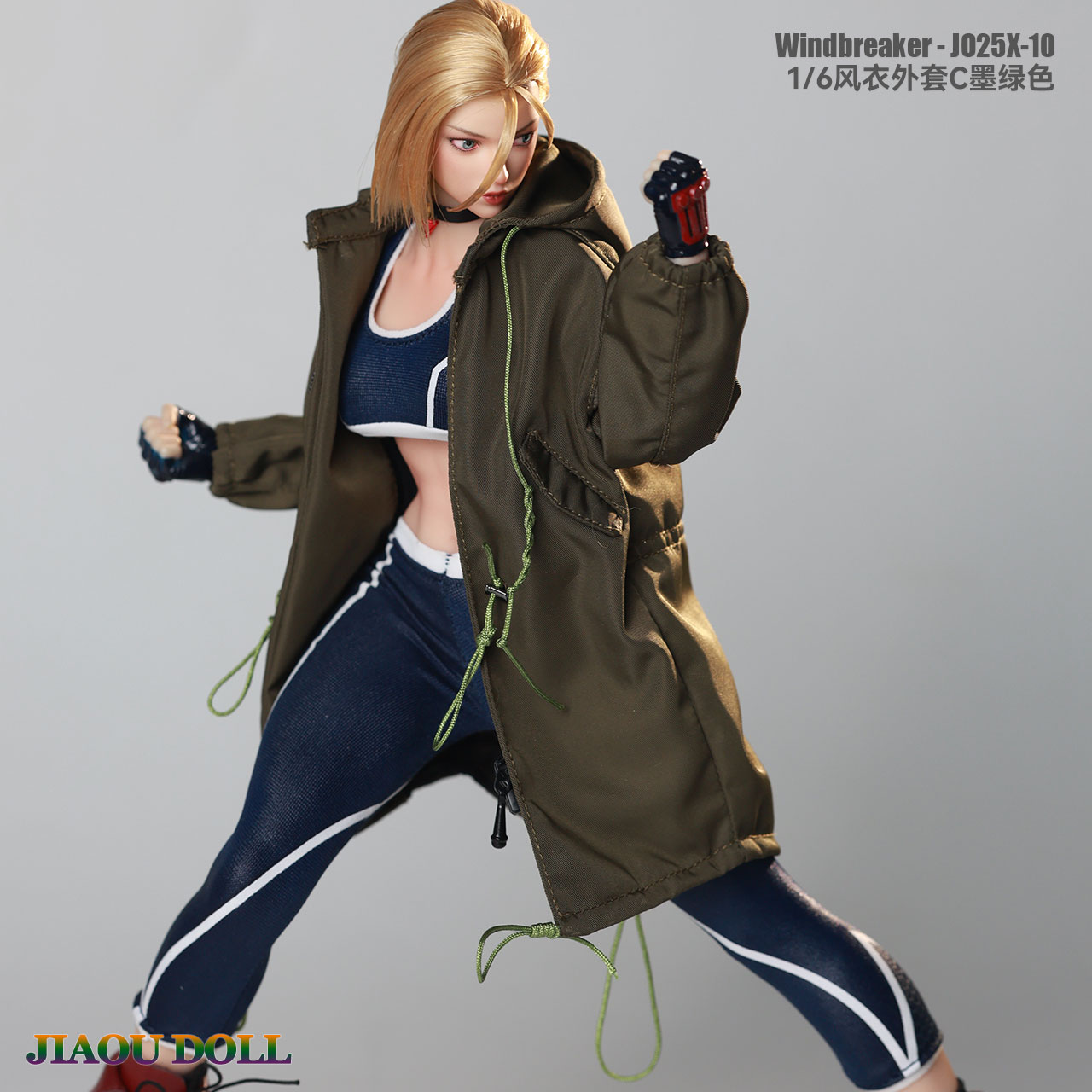 1/6女兵人衣服 风衣外套 宽松工装 JO25X-10 12寸包胶女素体配件