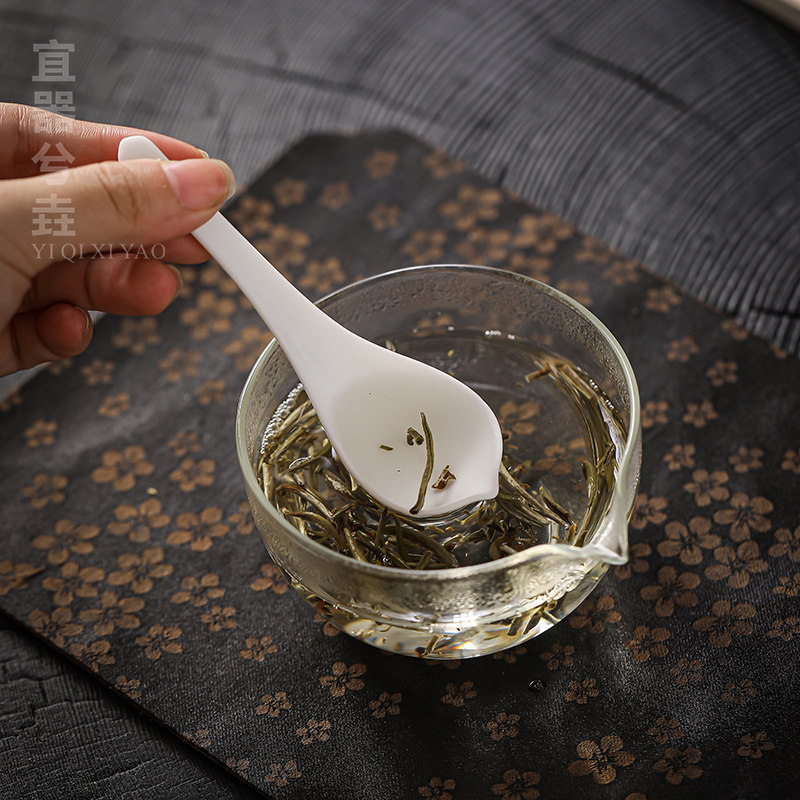 专用茶叶纯白汤勺武夷山大红袍斗茶审评勺茶勺分茶勺子评鉴品茶杯
