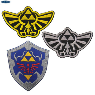 塞尔达传说之周边徽章林克盾牌补丁牢可贴翅膀臂章刺绣魔术贴徽章