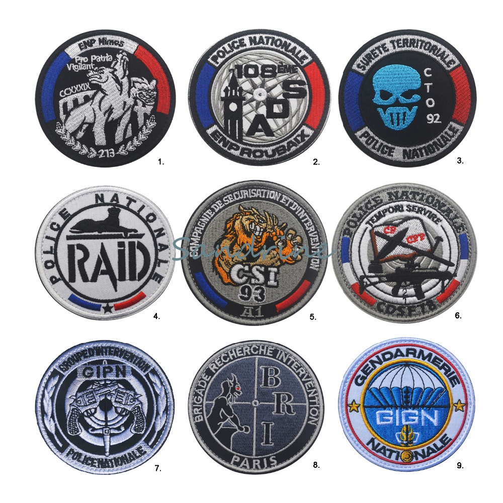 法国CSI ADS徽章CDSF刺绣魔术贴臂章　GIGN士气章 GIPN